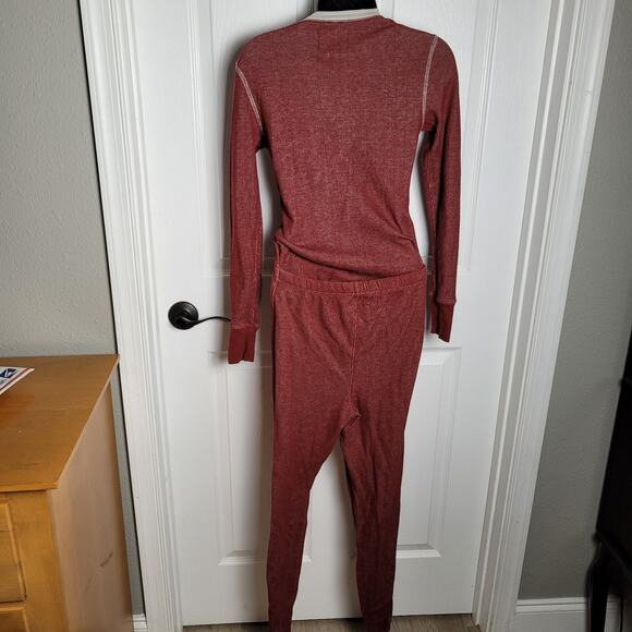 Roots Canada Long Johns XS Red One Piece Thermal Joggers Base Layer Loungewear - Picture 5 of 12